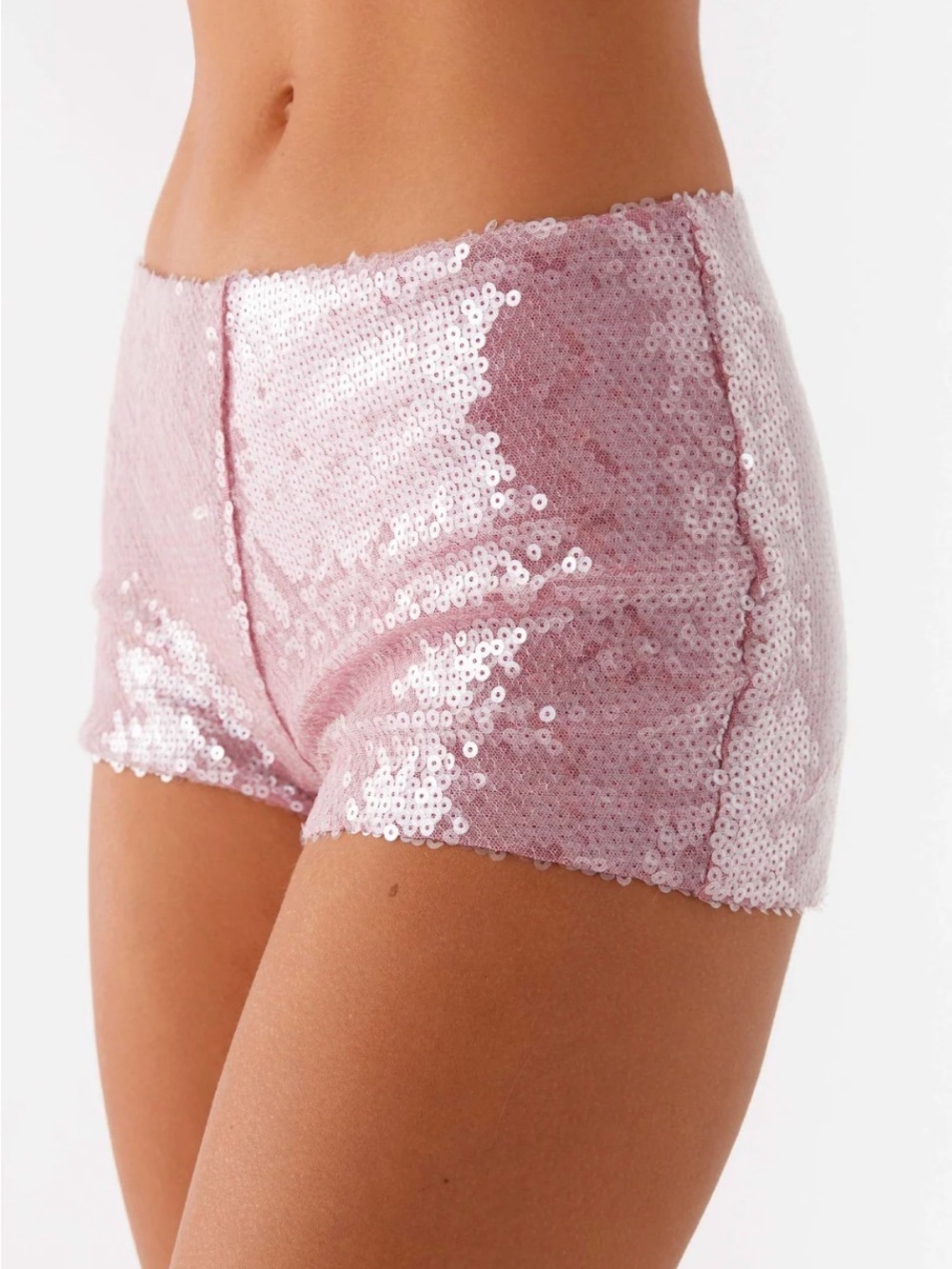 Sequin Micro Shorts - Dusty Pink